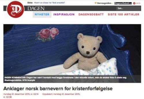cotidianul norvegian Dagen despre cazul fam. Bodnariu Photo Agnus Dei